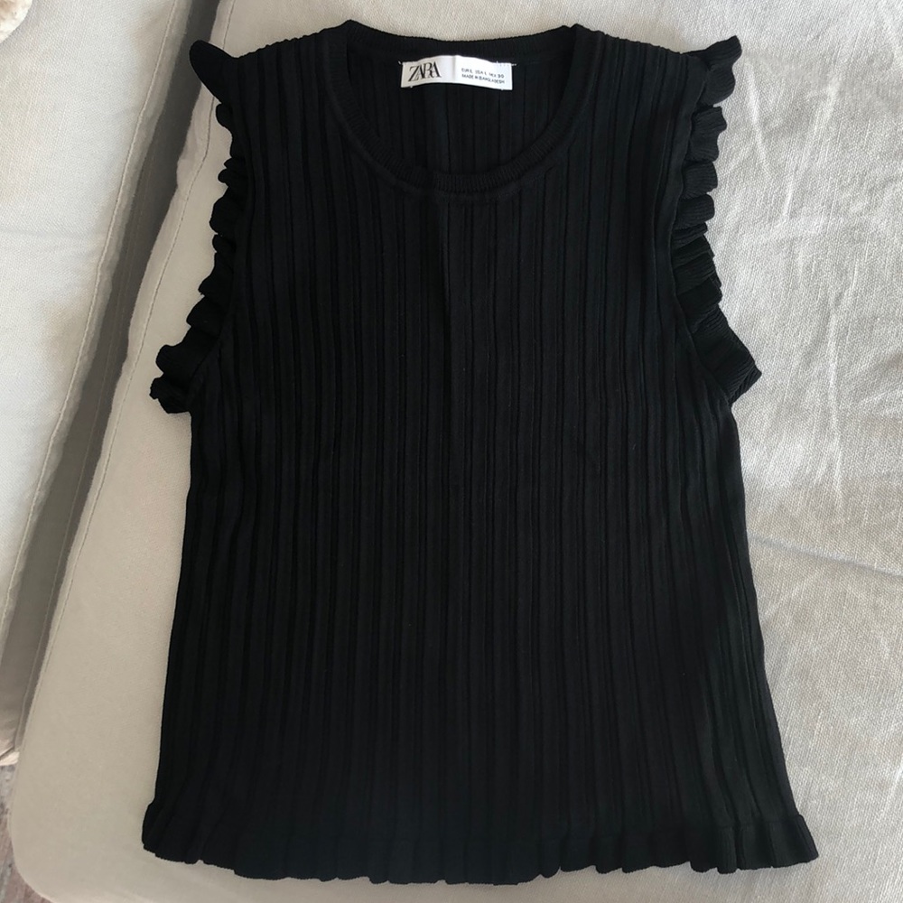 Zara Black Knit Tank L
